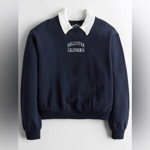 Hollister Navy and White Hoodie